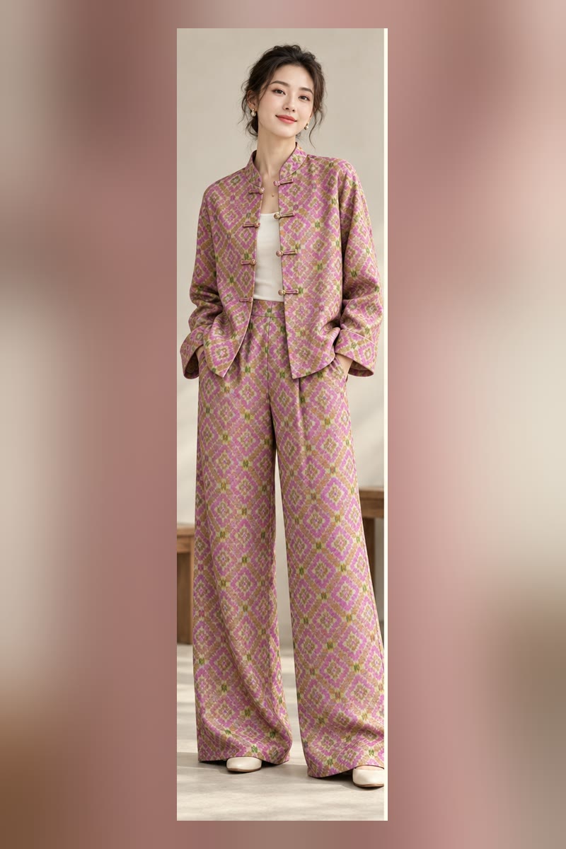 兰花菱格 — 新中式立领外套