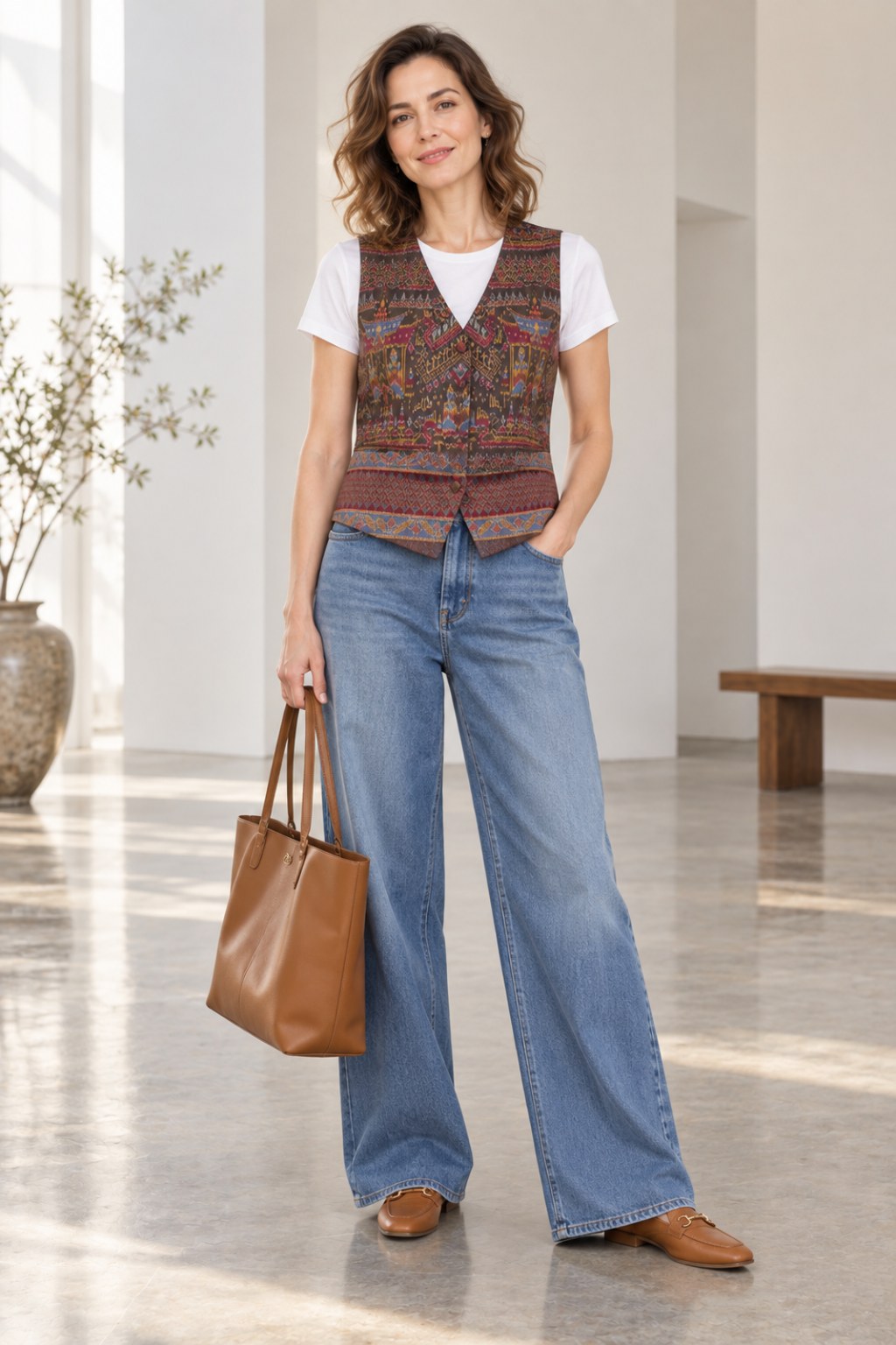Illuminated Boats — Lai Ruea Fai Mudmee Silk — Tailored sleeveless waistcoat